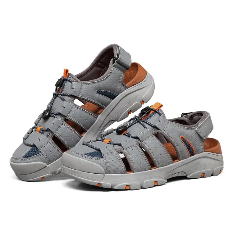 Grey OEM Accept JIAN ER Rubber EVA China Brand Customized Summer Outdoor Beach MD Synthetic Blue Men Boys Closed-toe Sandals