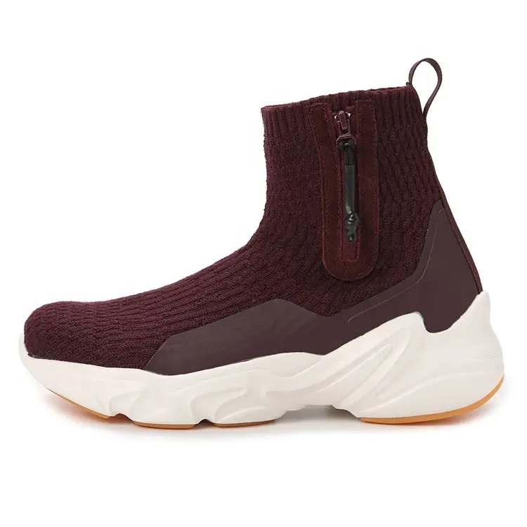 China JIAN ER Winter Men Shoe Anti-slip Rubber New Style Non Slip Warm Botas Knitting Snow Boots with Zip