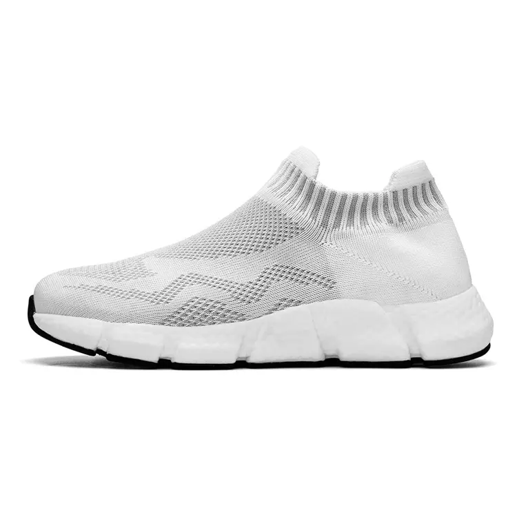 China New Fashion Style Sneakers Knitted Fabric Lightweight Running Walking Casual Shoes