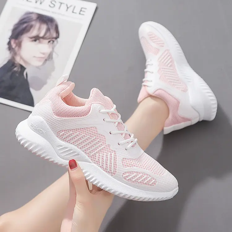 Fujian Factory Summer Fashion Breathable Women Men Mesh Sneakers Trending Trainers Jogging Running Shoe Featured Image