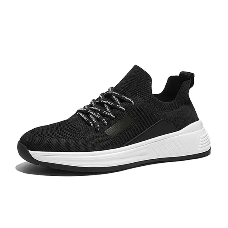 Jian Er Black Rubber Custom Logo Designer OEM Cheap Wholesale Fashion Shoes Men Casual Shoes Featured Image