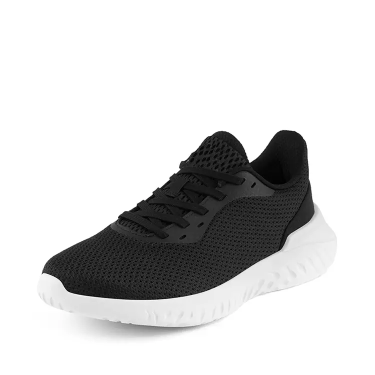 New Design Fashion Black Breathable Zapatillas Trainers Athletic Summer Knit Running Walking Shoes Featured Image