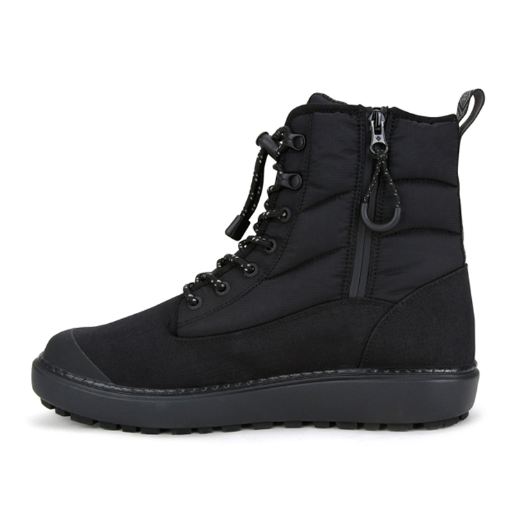 China Women Men Black Outdoor Shoes Adult Unisex Winter Warm Snow Shoes With Zip